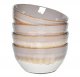Ceramic Cereal Bowl Set of 4, 26 Oz, Soup Bowl for Oatmeal, Salad, Dishwasher and Microwave Safe, Reactive Glaze (Brown, 6 in)