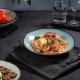 8.1" Ceramic Pasta Bowl, 26 oz Salad Bowl, Microwave and Dishwasher Safe, Sturdy and Stackable, 6-Piece Ceramic Dish and Plate Set