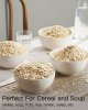 Ceramic Soup Bowls, Cereal Bowl Set of 4 with Assorted Embossment (6.1 inch & 30 oz), Farmhouse Vintage Color Bowls for Kitchen