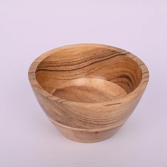 Acacia Wood Bowl Sets of 4 for Kitchen Meal Party and Salad Fruit, Vegetable, Snack (4.5" x 4.5" x 2.5")