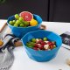 Geometric Ceramic Soup Bowl Set of 2, 60 Ounce Large Blue Ceramic French Onion Soup Crocks For Kitchen  Dinner Table Decoration