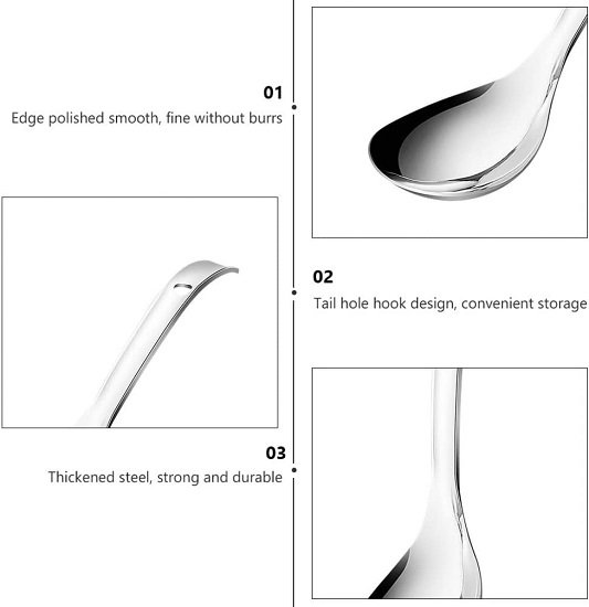 Steel Rice Paddle Rice Cooker Spoon Rice Servers Soup Ladle Oil Skimmer Spoon for Rice Maker Soup Cooking