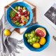 Geometric Ceramic Soup Bowl Set of 2, 60 Ounce Large Blue Ceramic French Onion Soup Crocks For Kitchen  Dinner Table Decoration