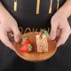 2-Pack Small Wooden Plates for Serving Appetizer Plate Snack Plate Mini Dinner Plate Round Charcuterie Board Cheese Plate Food Plate